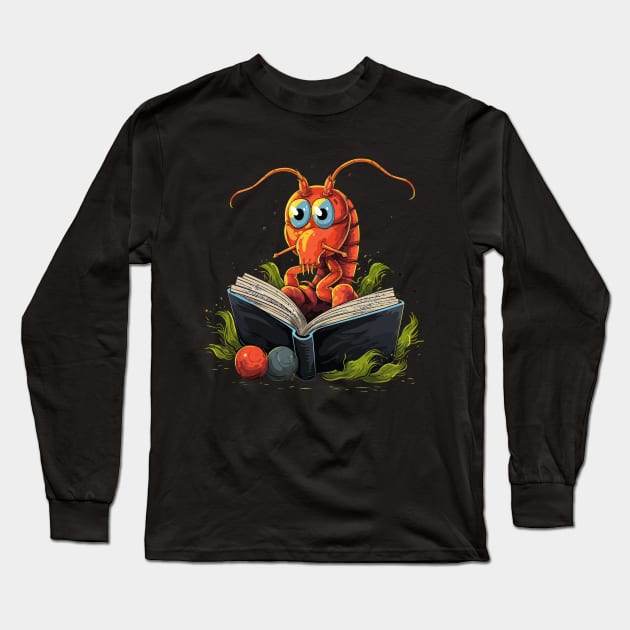 Prawn Reads Book Long Sleeve T-Shirt by JH Mart